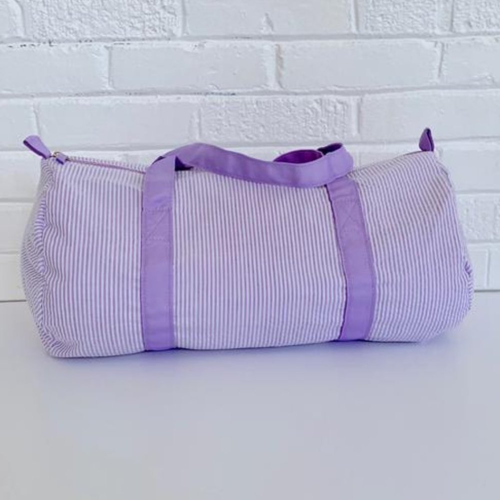 Lilac Lavender Purple Seersucker Duffel Bag